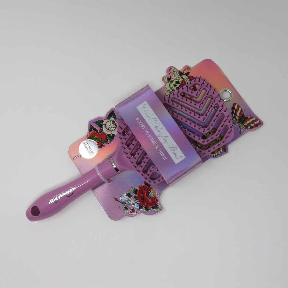 (#126) Ed Hardy pink Vented Detangling paddle hairbrush
